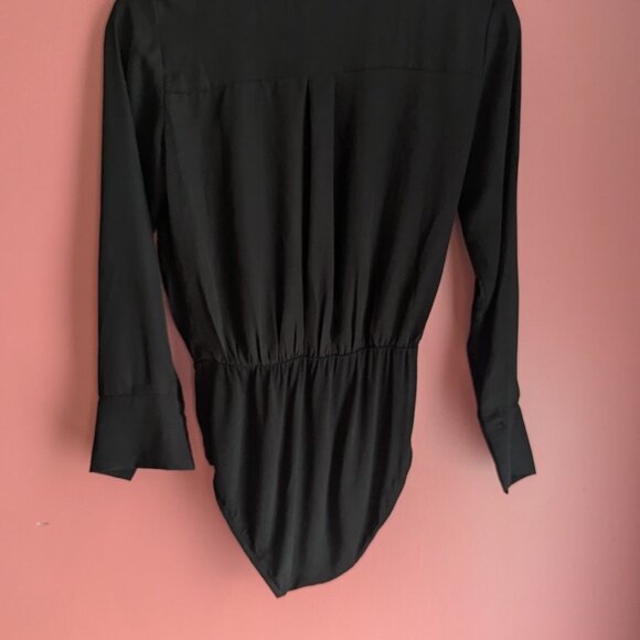 Black Blouse Bodysuit - Picture 2 of 5